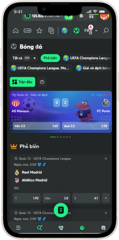 Đấu thầu thể thao trong một sòng bạc BC Game nổi tiếng